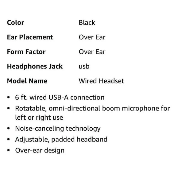 Targus AEH102 USB Wired Stereo‎ Headset Plug & Play Soft Ear Cups Boom Mic NEW - Picture 9 of 12